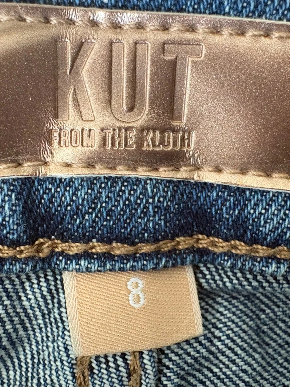 Kut from the Kloth Medium Wash Blue Denim Jeans Sienna Wide Leg High Rise Size 8